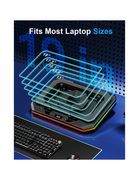 Base de Enfriamiento para Laptop MONTURA PRO RGB 12-19"