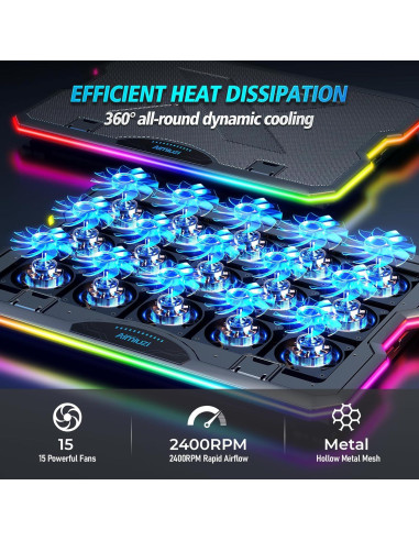 Base de Enfriamiento para Laptop AIMIUZI F15 15 Ventiladores