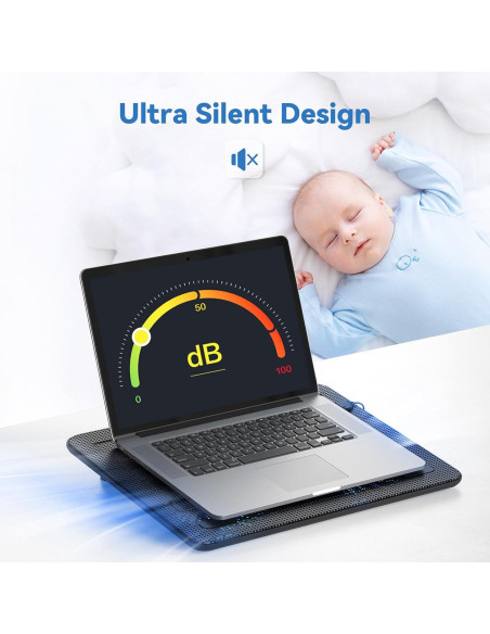 Soporte de Enfriamiento TECKNET para Laptop 12-17" USB Negro
