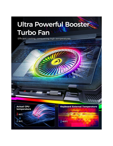 Base de Enfriamiento para Laptop Gaming KeiBn K1-5V RGB 14 cm