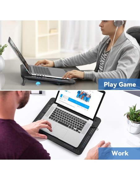 Soporte de Enfriamiento TECKNET para Laptop 12-17" USB Negro