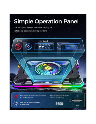 Base de Enfriamiento para Laptop Gaming KeiBn K1-5V RGB 14 cm