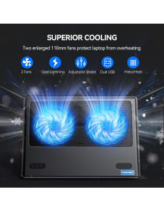 Base de Enfriamiento TECKNET para Laptop 12-16" Azul 2