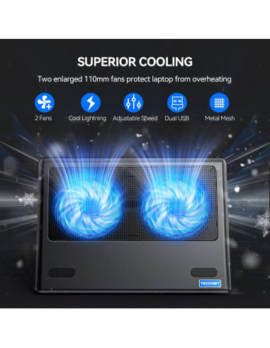 Base de Enfriamiento TECKNET para Laptop 12-16" Azul