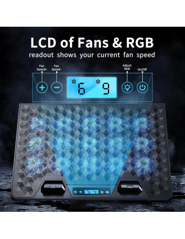 Base de Enfriamiento para Laptop KeiBn AA2-15 RGB 10-17.3"