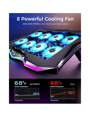 Soporte de Enfriamiento AICHESON AA3 para Laptop 15.6-17.3"