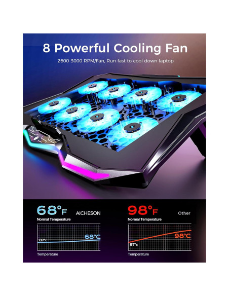 Soporte de Enfriamiento AICHESON AA3 para Laptop 15.6-17.3"