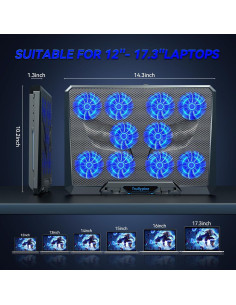 Enfriador de Laptop Trullypine 10 Ventiladores 12-17.3 Pulgadas 2