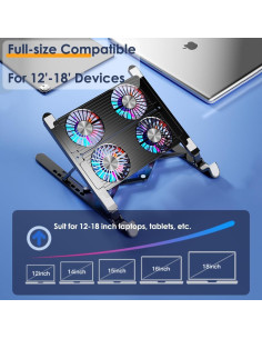 Base de Enfriamiento para Laptop BrilliantRay 11-17.3" 4 Ventiladores 2