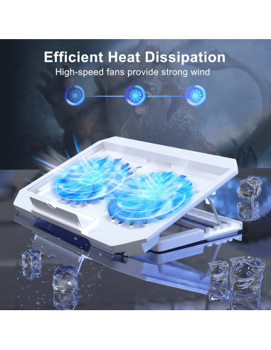 Base de Enfriamiento para Laptop LIENS Ajustable 2 Ventiladores