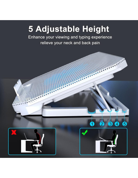 Base de Enfriamiento para Laptop LIENS Ajustable 2 Ventiladores