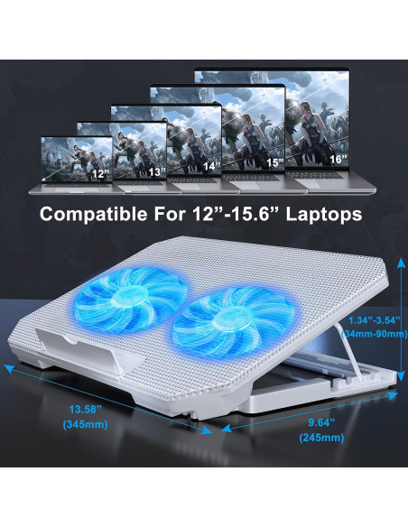 Base de Enfriamiento para Laptop LIENS Ajustable 2 Ventiladores