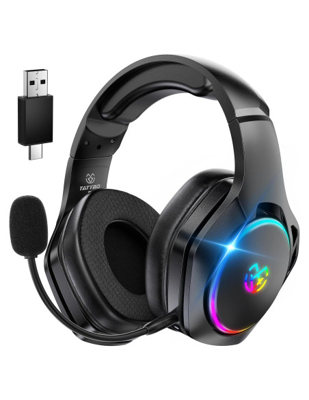 Auriculares Gaming Inalámbricos Tatybo WT01 40H 7.1 Sonido Auriculares Gaming Inalámbricos Tatybo WT01 40H 7.1 Sonido