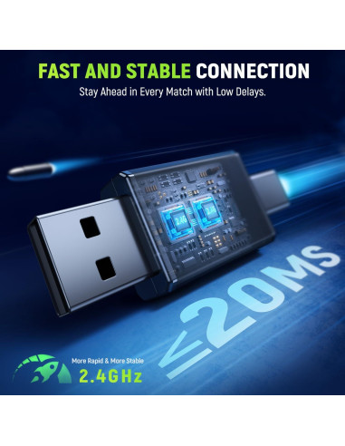 Auriculares Gaming Inalámbricos Tatybo WT01 40H 7.1 Sonido