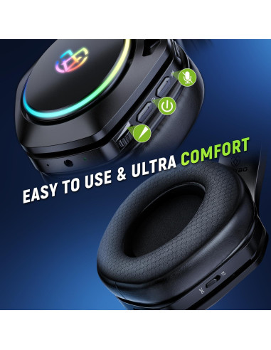 Auriculares Gaming Inalámbricos Tatybo WT01 40H 7.1 Sonido