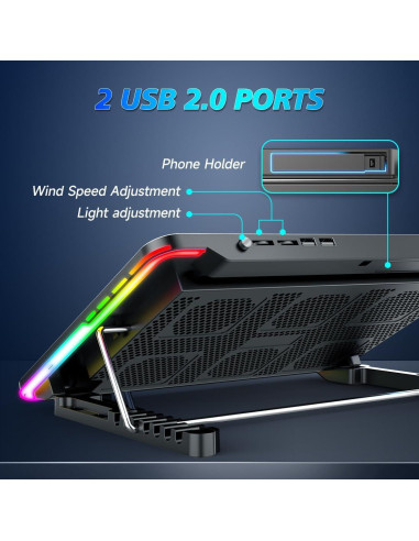 Base de Enfriamiento para Laptop LiANGSTAR 12-17.3" RGB