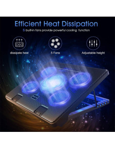 Base de Enfriamiento Kootek para Laptop 30-43 cm 5 Ventiladores 2