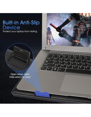 Base de Enfriamiento Kootek para Laptop 30-43 cm 5 Ventiladores