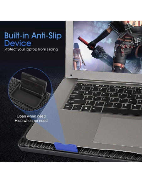 Base de Enfriamiento Kootek para Laptop 30-43 cm 5 Ventiladores