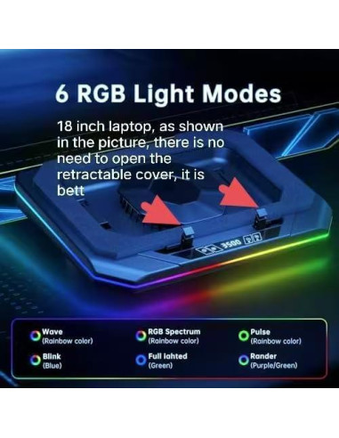 Base de Enfriamiento PHAPPY para Laptop Gaming 14-17" RGB