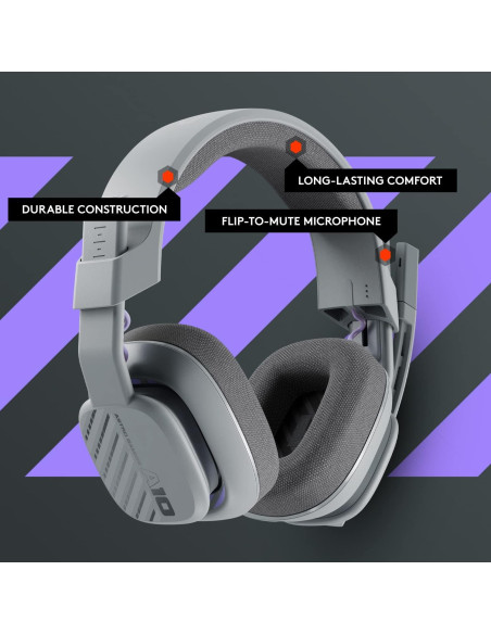 Auriculares Gaming ASTRO A10 Gen 2 Gris 32mm Multiplataforma