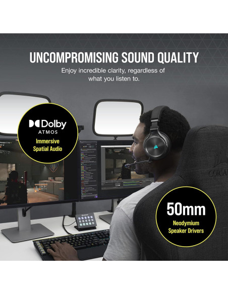 Auriculares Gaming Corsair Virtuoso RGB Wireless XT - Negro