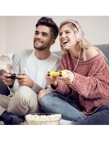 Auriculares Gaming Rosa MASACEGON H-10 Sonido Surround 3.5mm