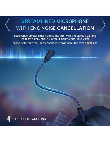 Auriculares Gaming Inalámbricos Gtheos Capitán 800 45H+ RGB