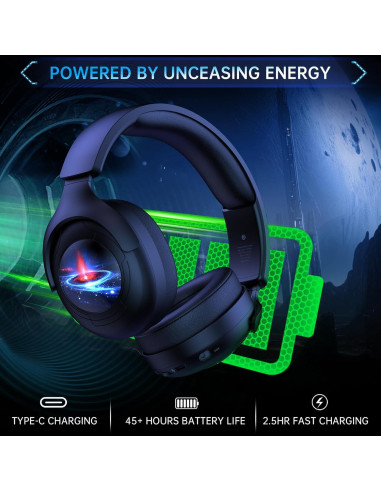Auriculares Gaming Inalámbricos Gtheos Capitán 800 45H+ RGB