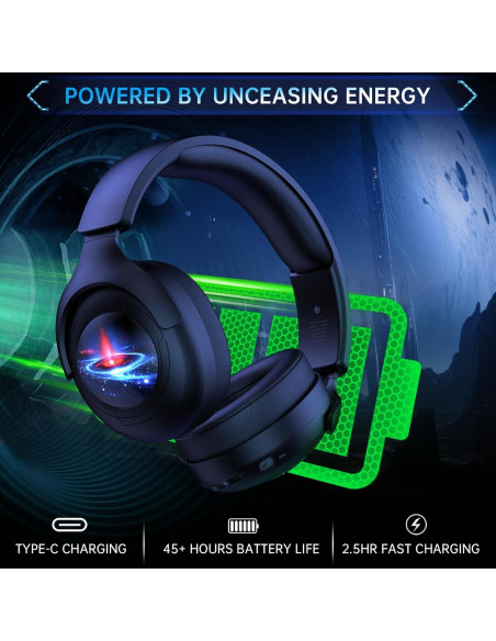 Auriculares Gaming Inalámbricos Gtheos Capitán 800 45H+ RGB