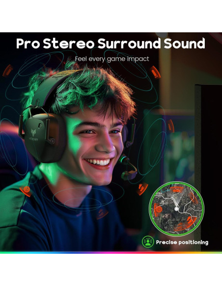 Auriculares Inalámbricos WESEARY WG4 para Juegos 3D PC PS5 Auriculares Inalámbricos WESEARY WG4 para Juegos 3D PC PS5