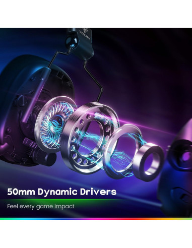 Auriculares Gaming Inalámbricos WESEARY WG2 50h PS5 PC