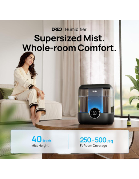 Humidificador Dreo HM524S 6L Ultrasónico Negro para Dormitorio