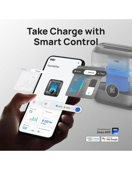 Humidificador Dreo HM524S 6L Ultrasónico Negro para Dormitorio