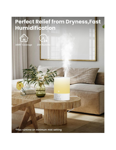 Humidificador Esemoil 2.5L WiFi Silencioso para Bebés