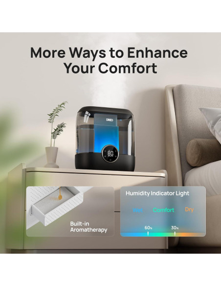 Humidificador Dreo HM524S 6L Ultrasónico Negro para Dormitorio