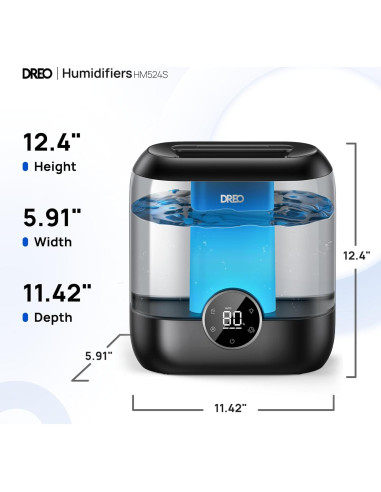 Humidificador Dreo HM524S 6L Ultrasónico Negro para Dormitorio