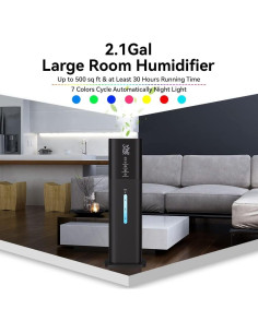 Humidificador Ultrasónico Honovos 8L 3 Velocidades Negro 2