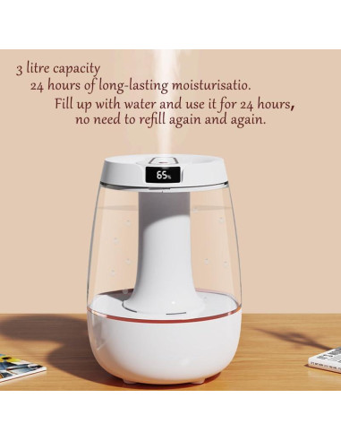 Humidificador Foxing 3L Ultra Silencioso con Luz Nocturna