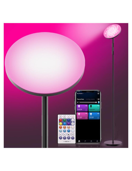Lámpara de Pie LED RGB YHW 171cm Control Remoto Regulable
