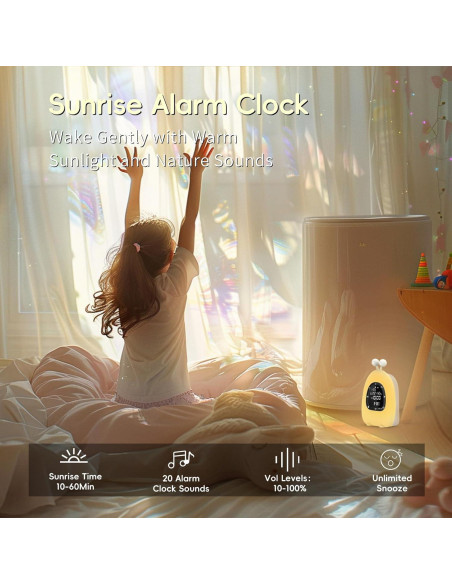 Despertador Luz Amanecer JAMYOK DE-N02 con Sonido Blanco