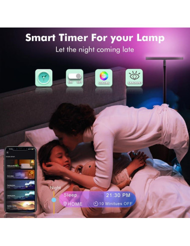 Lámpara de Pie LED RGB YHW 171cm Control Remoto Regulable