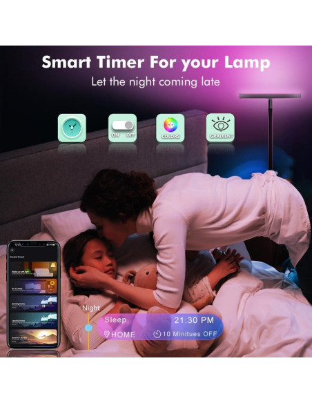 Lámpara de Pie LED RGB YHW 171cm Control Remoto Regulable