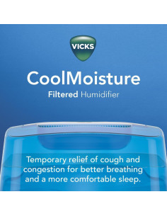 Humidificador Vicks V3900 de Vapor Frío 2,59 kg con Luz UV 2