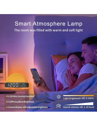Despertador de Amanecer ANYPLUS con Sonido Blanco y Luz LED