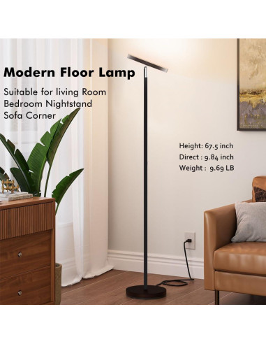 Lámpara de Pie LED RGB YHW 171cm Control Remoto Regulable