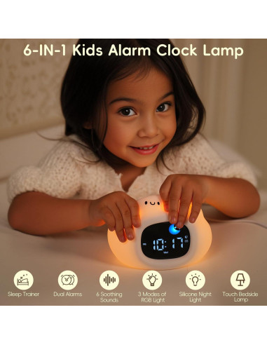 Reloj Despertador Vivilumens Nube con Luz y Ruido Blanco