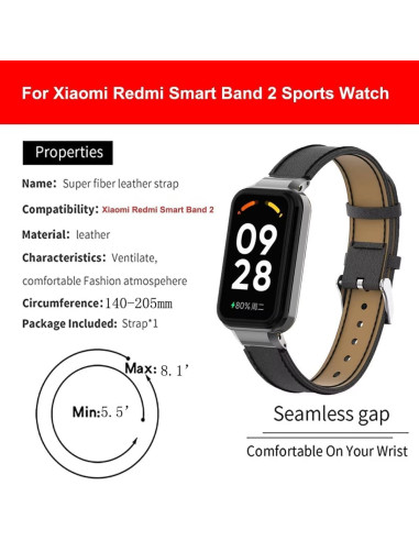 Correa de Cuero para Xiaomi Redmi Band 2 y Smart Band 8