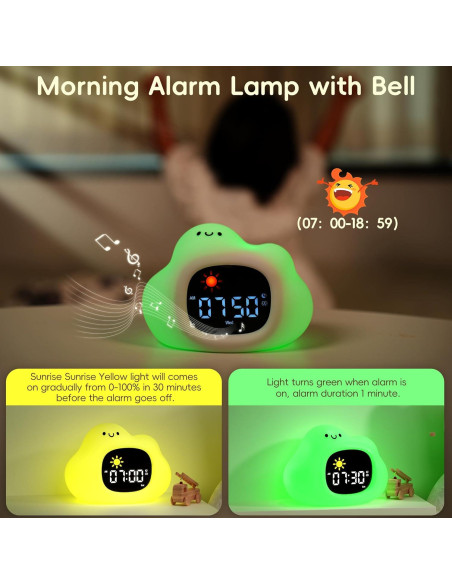 Reloj Despertador Vivilumens Nube con Luz y Ruido Blanco