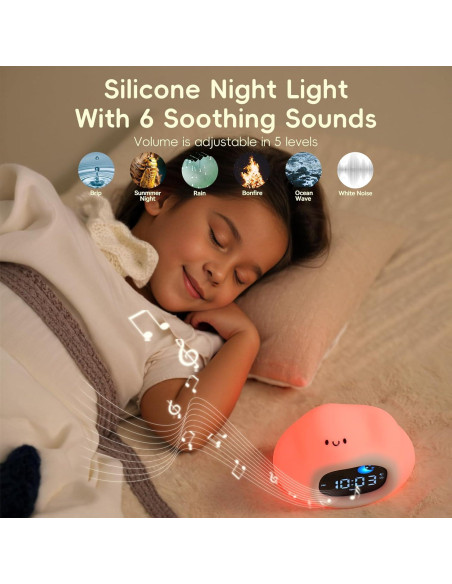 Reloj Despertador Vivilumens Nube con Luz y Ruido Blanco
